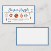 Sport Boy Ball All Star Themed Party Diaper Raffle Informatiekaartje (Voorkant / Achterkant)