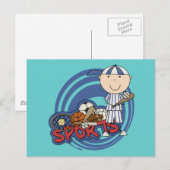 Sport Boy - Baseball Tshirts en Gifts Briefkaart (Voorkant / Achterkant)