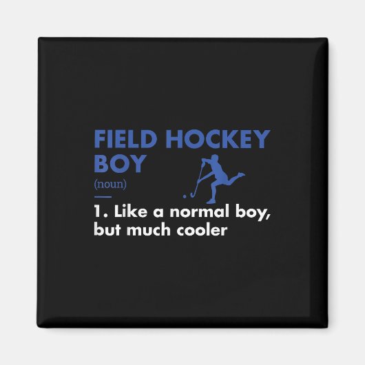 Sport Boy Definitie Veldhockey Magneet (Voorkant)