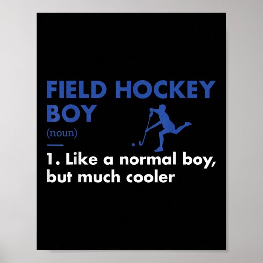 Sport Boy Definitie Veldhockey Poster (Voorkant)