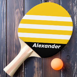 Sport Bumblebee Nostalgische Strepen met Naam Tafeltennisbatje