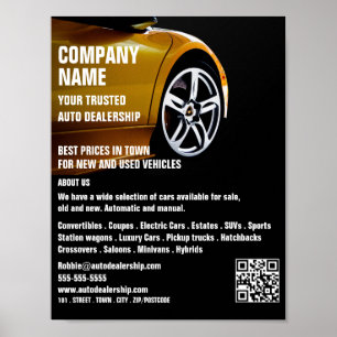 Sport Car Design, Auto Dealership Adverteren Poster