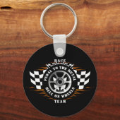 Sport Car Racing Geruite Vlag Burnout Vlammen Sleutelhanger (Voorkant)