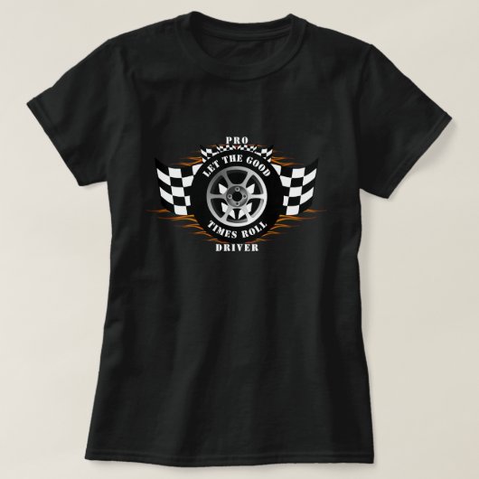 Sport Car Racing Pro Driver Burnout Flames Pro T-shirt (Design voorkant)