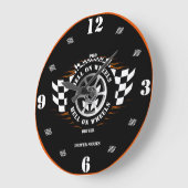 Sport Car Racing Pro Driver Geruite Vlag Garage Grote Klok (Hoek)