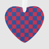 Sport Checkerboard INITIALEN Rood Blauw Team Liefd Ornament (achterkant)