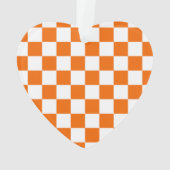 Sport Checkerboard INITIALEN Sinaasappel Wit Team Ornament (achterkant)