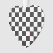 Sport Checkerboard INITIALEN Zwart Wit Fan Club Ornament (voorkant)