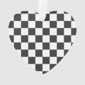 Sport Checkerboard INITIALEN Zwart Wit Fan Club Ornament (achterkant)