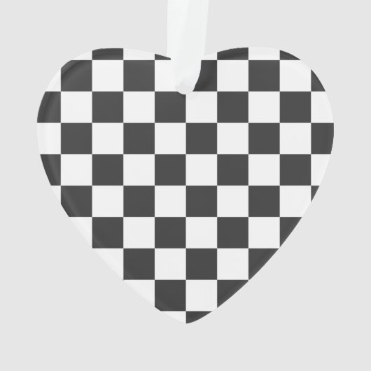 Sport Checkerboard INITIALEN Zwart Wit Fan Club Ornament (achterkant)