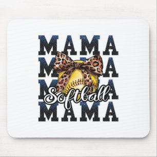 Sport Cheer Blauw Coquette Boog Zachte Mama Moeder Muismat