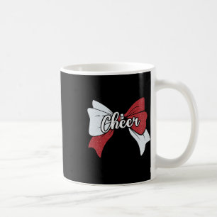 Sport Cheer Coquette Boog Wit Rood Cheerleader Che Koffiemok