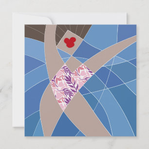 Sport Chic Zwemkleding Mode Illustratie Kunstkaart Kaart