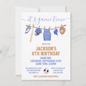 Sport Clothesline Verjaardagsfeest Kaart (Voorkant)