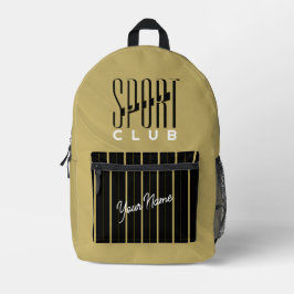 Sport Club Beige Zwart Bedrukte Rugzak