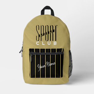 Sport Club Beige Zwart Bedrukte Rugzak