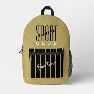 Sport Club Beige Zwart Bedrukte Rugzak