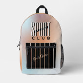 Sport Club Pastel Sinaasappel Bedrukte Rugzak (Voorkant)