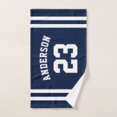 Sport Club Team Speler Naam & Nummer Marine Blauw Handdoek (Handdoek)