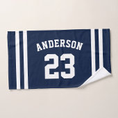 Sport Club Team Speler Naam & Nummer Marine Blauw Handdoek