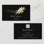 Sport Coach Athlete assistent Logo Instructeur QR Visitekaartje (Voorkant / Achterkant)