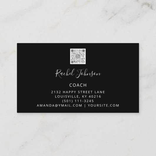 Sport Coach Athlete assistent Logo Instructeur QR Visitekaartje (Achterkant)