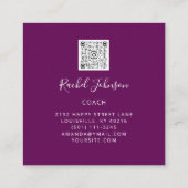 Sport Coach Athlete School Instructor QR Code Vierkante Visitekaartje (Achterkant)