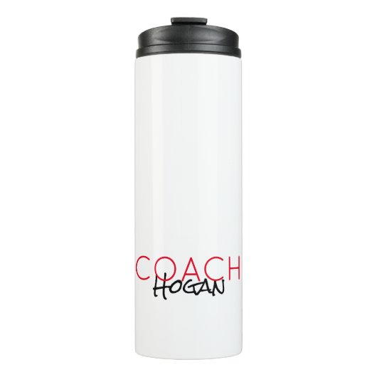 Sport COACH NAAM Team kleuren Rood Zwart Respect Thermosbeker (Voorkant)