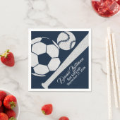 Sport Combo Baseball Voetbal Mitswa Zilver Servet (Insitu)