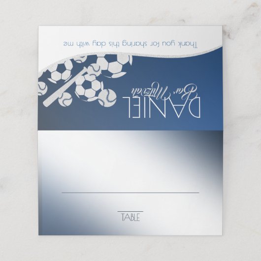 Sport Combo Voetbal Zitplaatsen Kaart Plaatskaartje (Buitenkant ongevouwen)