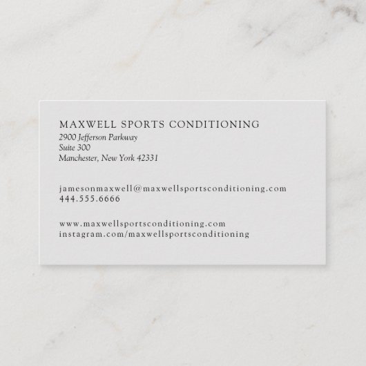 Sport Conditioning Coach Visitekaartje (Achterkant)