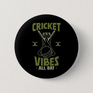 Sport Cricket Speler Cricket Vibes Ronde Button 5,7 Cm