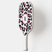 Sport Cute Pink Fun Animal Print Monogram Pickleball Paddle (Links)