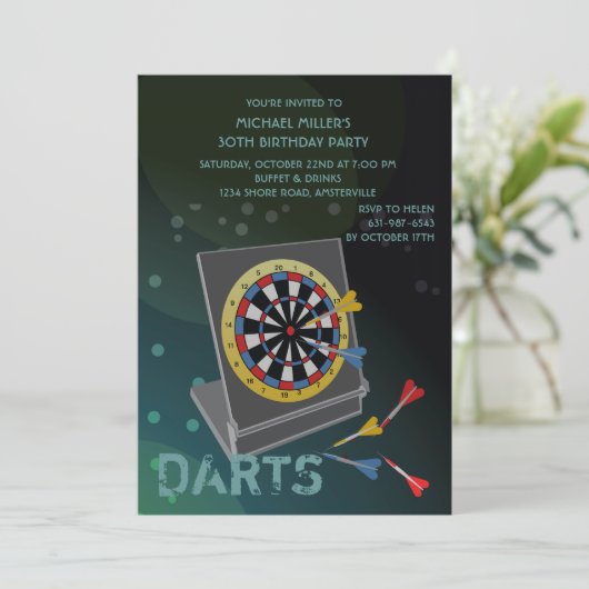 Sport Darts - Uitnodiging (Staand voorkant)
