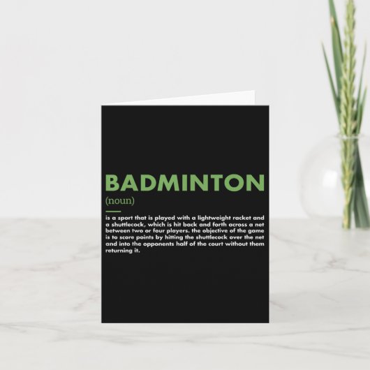 Sport Definition Badminton Kaart (Voorkant)