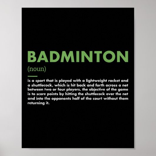 Sport Definition Badminton Poster (Voorkant)