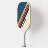 Sport Desert Retro Regenboog Gestreept met Naam Pickleball Paddle (Links)