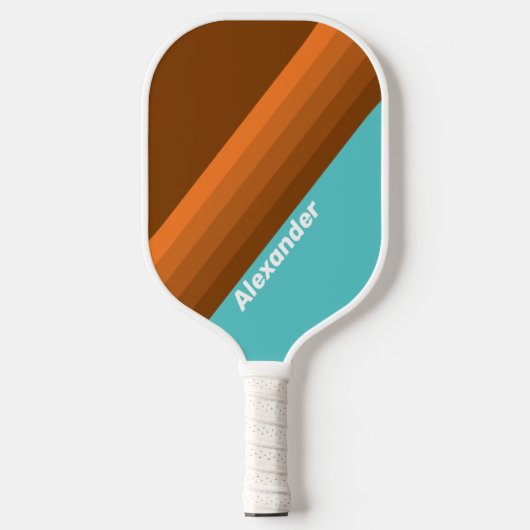 Sport Desert Teal Stripes with Name Pickleball Paddle (Voorkant)