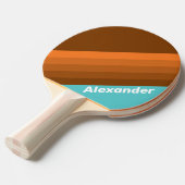 Sport Desert Teal Stripes with Name Tafeltennisbatje (Voorkant Gekanteld)