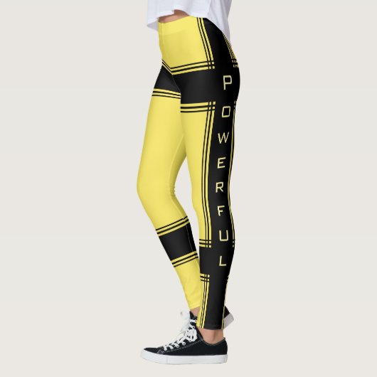 Sport Design Leggings tekst krachtig - uw kleuren (Links)