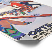 Sport D'Hiver in Frankrijk Winter Sport Ski Poster (Hoek)