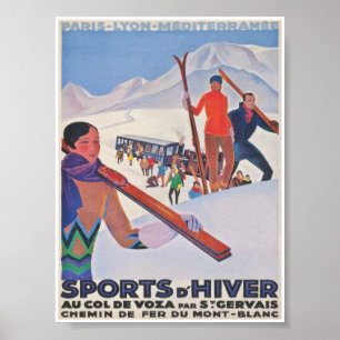 Sport D'Hiver in Frankrijk Winter Sport  Ski Poster