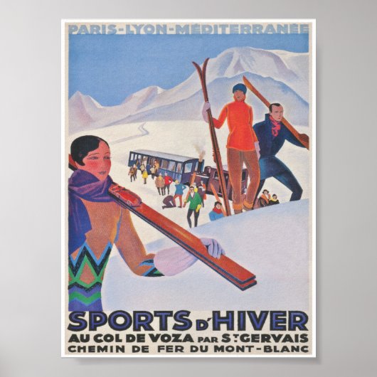 Sport D'Hiver in Frankrijk Winter Sport Ski Poster (Voorkant)