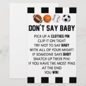Sport die niet Baby shower spelen Briefpapier (Voorkant / Achterkant)