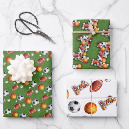 Sport: eerste verjaardag inpakpapier vel