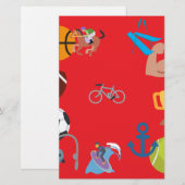 sport emoji briefpapier (Voorkant / Achterkant)