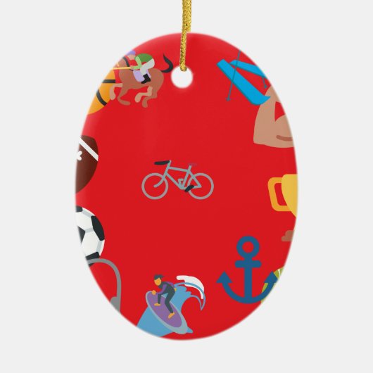 sport emoji keramisch ornament (Voorkant)