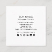 Sport Endurance Fitness Gym Personal Trainer Vierkante Visitekaartje (Achterkant)