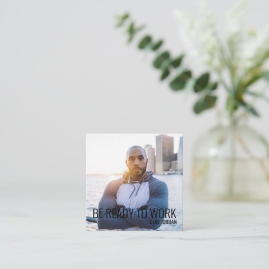 Sport Endurance Fitness Gym Personal Trainer Vierkante Visitekaartje (Staand voorkant)