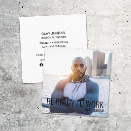 Sport Endurance Fitness Gym Personal Trainer Vierkante Visitekaartje